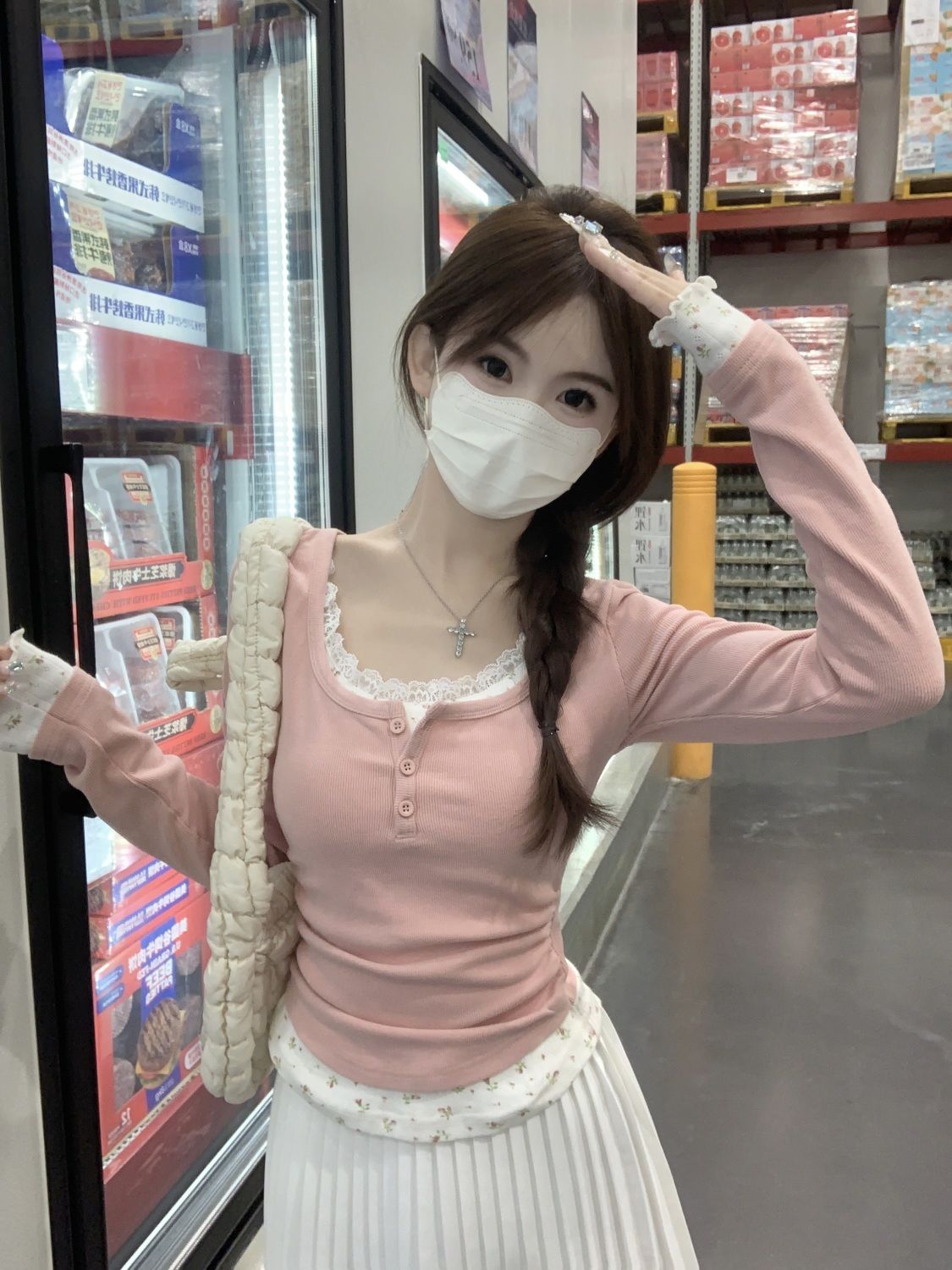 2026 Pink Floral Two-piece Cre - Undershirt Crew Neck recension och pris